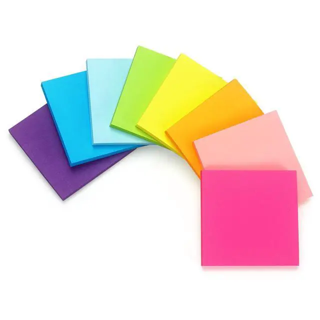 Alt view image 2 of 7 - Early Buy Sticky Notes 3 in x 3 in, 8 Bright Color 8 Pads, 55 Sheets/Pad