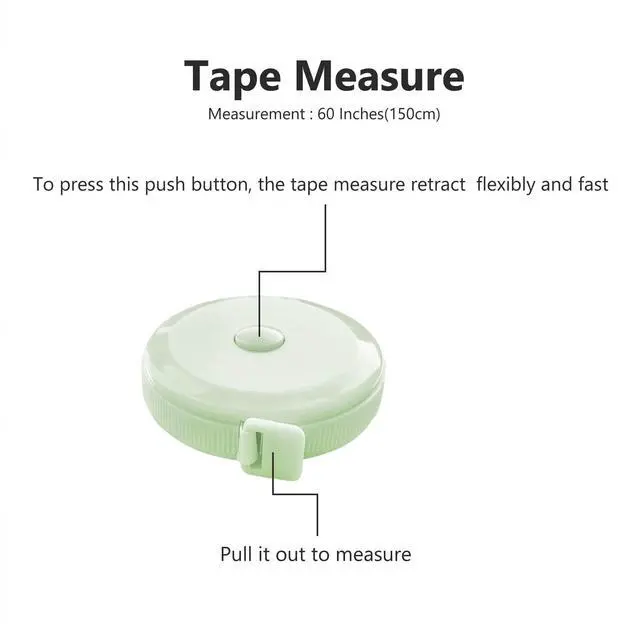 Alt view image 4 of 6 - GDMINLO 3 Pack Tape Measure Measuring Tape for Body Fabric Sewing Tailor Cloth Knitting Craft Weight Loss Measurements Retractable 60-inch 1.5 Meter, Small Push ButtonDouble Scales Rulers
