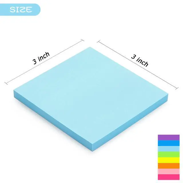 Alt view image 3 of 7 - Early Buy Sticky Notes 3 in x 3 in, 8 Bright Color 8 Pads, 55 Sheets/Pad