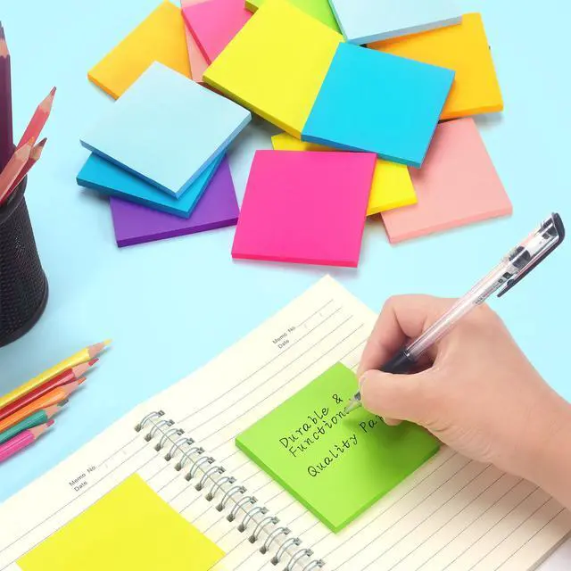 Alt view image 7 of 7 - Early Buy Sticky Notes 3 in x 3 in, 8 Bright Color 8 Pads, 55 Sheets/Pad