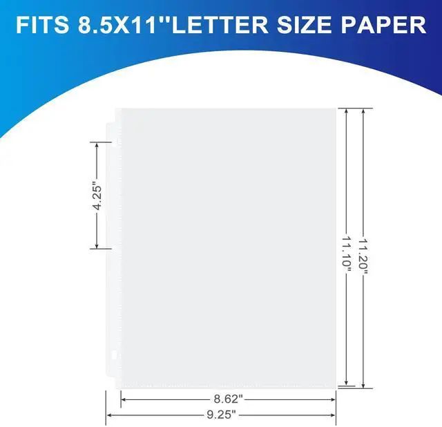 Alt view image 2 of 6 - 65 Pack Clear Sheet Protectors, 8.5 x 11 inch Page Protectors