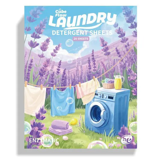 Main image of Laundry Detergent Sheets, Lavender Scent - 40 Loads |Effective & Eco-Conscious Cleaning| Pre-Measured, Liquidless for Deep Clean | Hypoallergenic, Washing Soda Travel Laundry Soap Strips