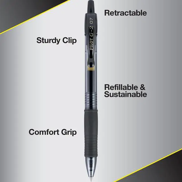 Alt view image 5 of 6 - PILOT G2 Pens, 0.7mm, Black Ink, 5-Pack