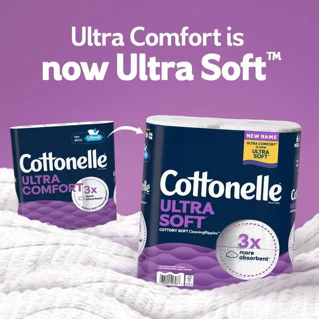 Alt view image 2 of 6 - Cottonelle Ultra Soft Soft Toilet Paper, 4 Mega Rolls = 16 Regular Rolls, Packaging May Vary