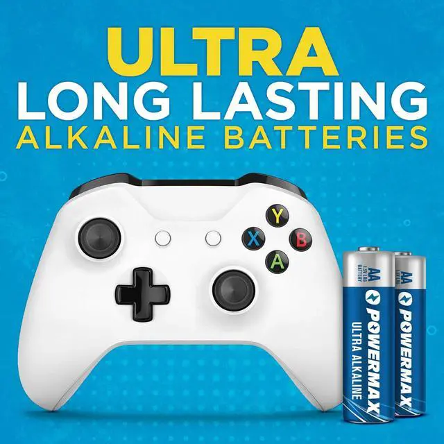 Alt view image 4 of 6 - Powermax AA Alkaline Batteries 12-Pack, Double A, Long Lasting Power, 1.5V, Leak Resistant, 10-Year Shelf Life, Reclosable Packaging for Home and Office