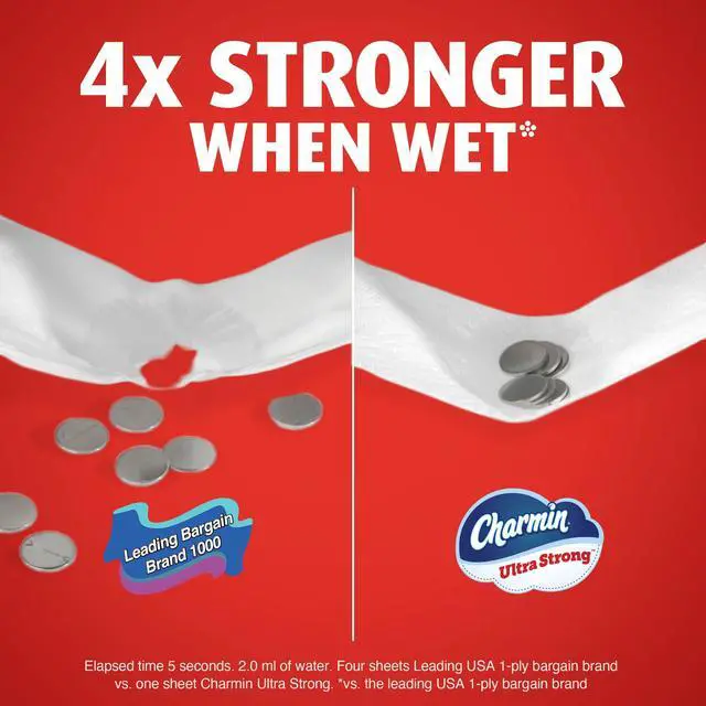 Alt view image 5 of 6 - Charmin Ultra Strong Toilet Paper, 6 Mega = 24 Regular Rolls, 2-Ply, White