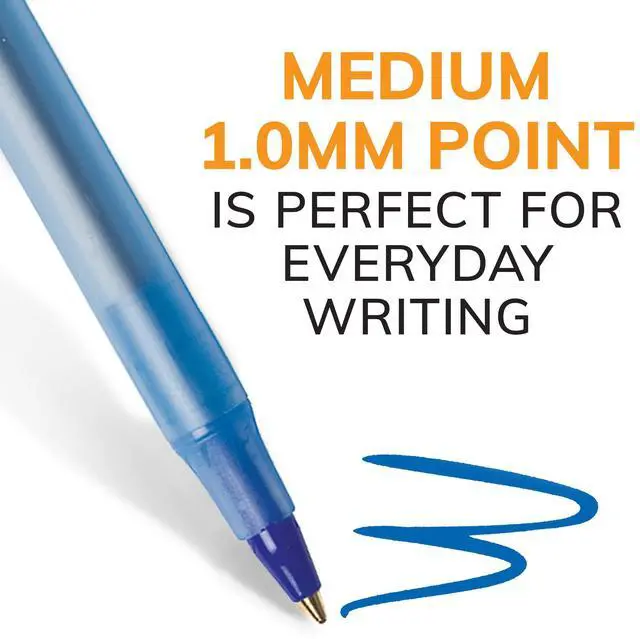 Alt view image 4 of 5 - BIC Round Stic Xtra Life Blue Ballpoint Pens, 1.0mm, 10-Count Pack