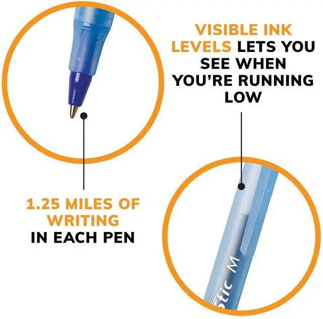 Alt view image 2 of 5 - BIC Round Stic Xtra Life Blue Ballpoint Pens, 1.0mm, 10-Count Pack