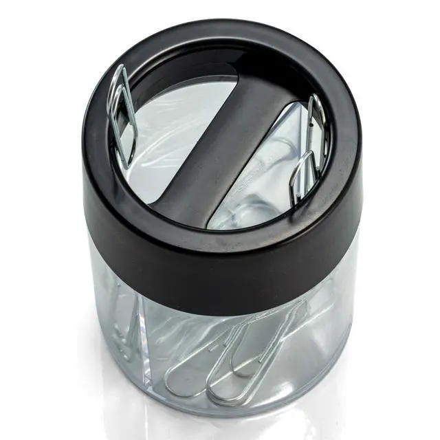 Alt view image 2 of 6 - Officemate Magnetic Clip Dispenser, Large/Round, 200 Clip Capacity, Black/Smoke (93692)