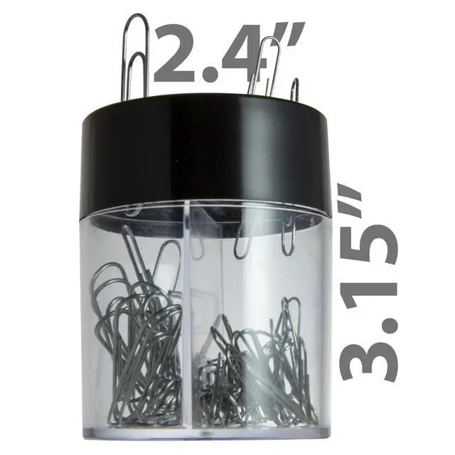 Alt view image 4 of 6 - Officemate Magnetic Clip Dispenser, Large/Round, 200 Clip Capacity, Black/Smoke (93692)