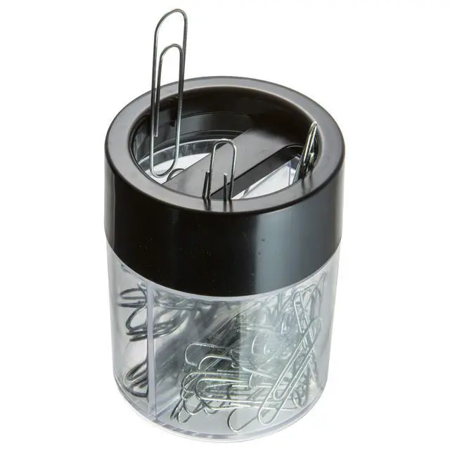 Alt view image 3 of 6 - Officemate Magnetic Clip Dispenser, Large/Round, 200 Clip Capacity, Black/Smoke (93692)