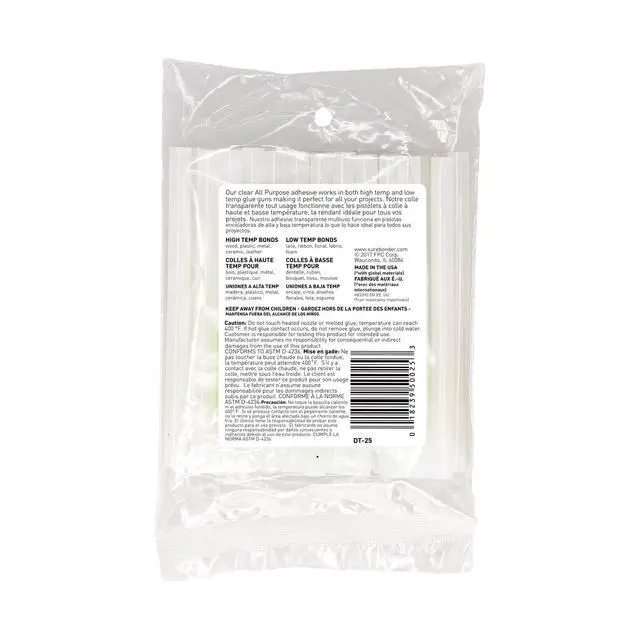 Alt view image 6 of 6 - Surebonder All Purpose Mini-Size Hot Glue Sticks, 4-Inch Length, 0.27-Inch Diameter, 25-Pack, Clear for Crafts, Repairs & DIY Projects