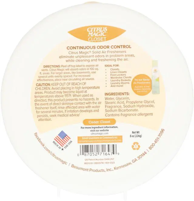 Alt view image 6 of 7 - Citrus Magic Cedar Closet Solid Air Freshener, 8 Ounce