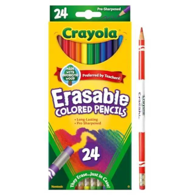 Alt view image 4 of 6 - Crayola Erasable Colored Pencils, 24ct
