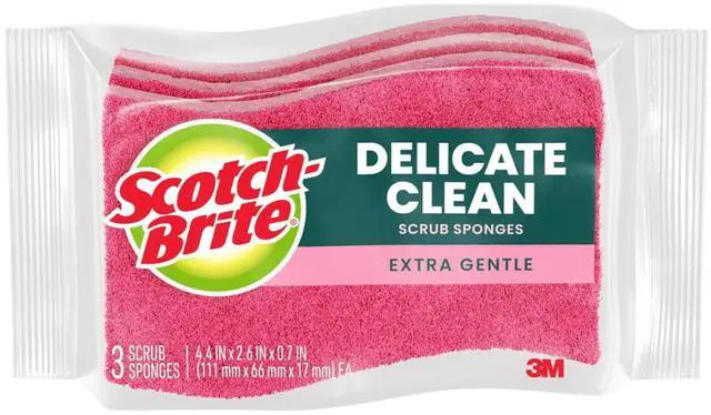 Main image of Scotch-Brite Delicate Clean Non-Scratch Scrub Sponge, 3 Pack