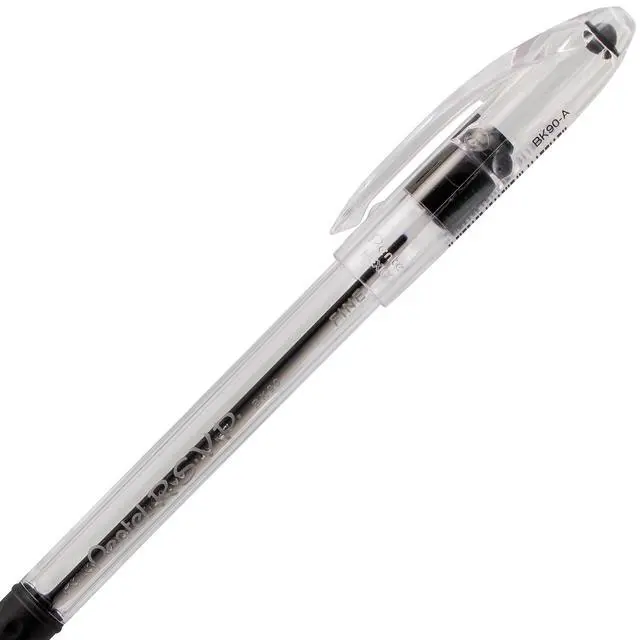 Alt view image 5 of 6 - Pentel RSVP Ballpoint Pen 0.7mm Fine Line Black Ink Pack of 5 (BK90PF5A)