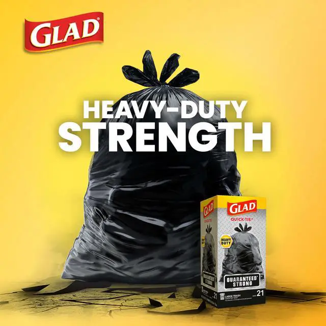 Alt view image 2 of 5 - Glad Quick-Tie Strong Trash Bags, 30 Gallon, 21 Count (Package May Vary)