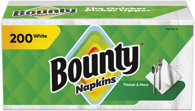 Main image of Bounty Paper Napkins, White, 200 Count