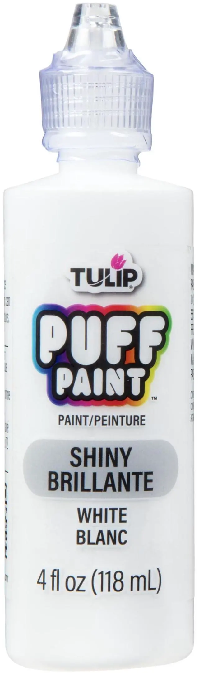 Main image of Tulip Puff Fabric Paint 4 fl oz Shiny White Permanent Craft Paint for Clothes DIY Projects Non-toxic