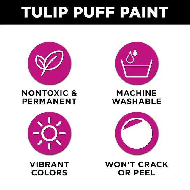 Alt view image 3 of 6 - Tulip Puff Fabric Paint 4 fl oz Shiny White Permanent Craft Paint for Clothes DIY Projects Non-toxic