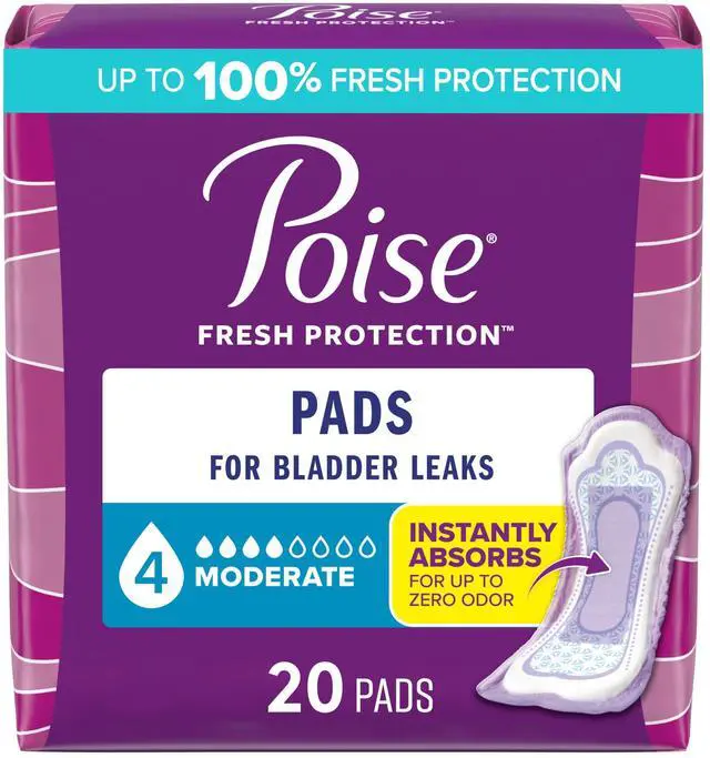 Main image of Poise 4 Drop Incontinence Pads for Women, 20ct