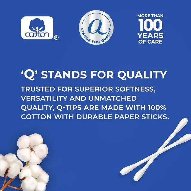 Alt view image 6 of 6 - Q-tips Original Cotton Swabs, 100% Cotton, 500 Count, for Home, First Aid and Beauty