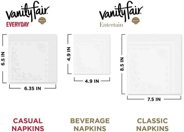 Alt view image 2 of 6 - Vanity Fair Everyday Paper Napkins, 100 Count, Disposable