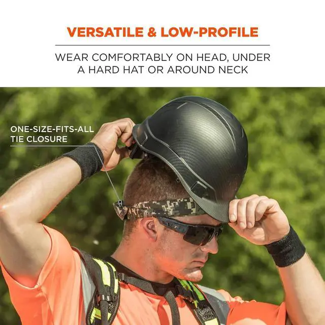 Alt view image 2 of 6 - Ergodyne Chill Its 6700 Cooling Bandana with Evaporative Polymer Crystals, Adjustable Tie, Blue