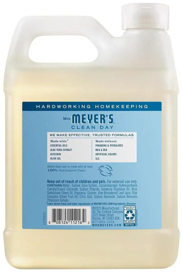 Alt view image 6 of 6 - Mrs. Meyer's Clean Day Hand Soap Refill, Rain Water Scent, 33 Fl Oz Bottle