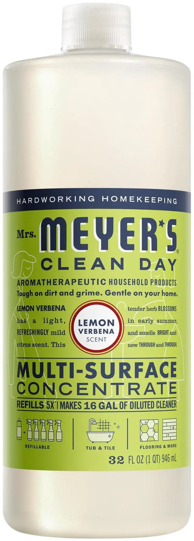 Main image of MRS. MEYER'S CLEAN DAY Multi-Surface Concentrate, Lemon Verbena, 32 fl oz