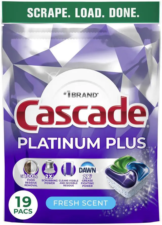 Main image of Cascade Platinum Plus Dishwasher Pods, Fresh, 19 Count
