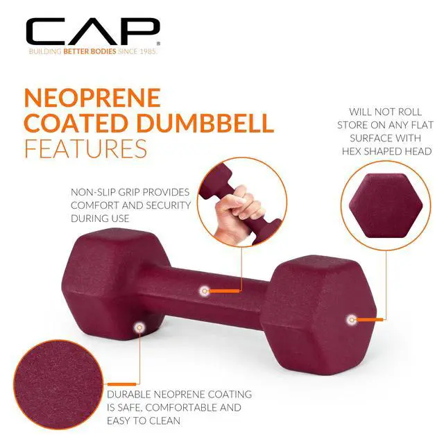 Alt view image 6 of 7 - CAP Barbell Color Series Neoprene Dumbbell Weights Pairs and Sets
