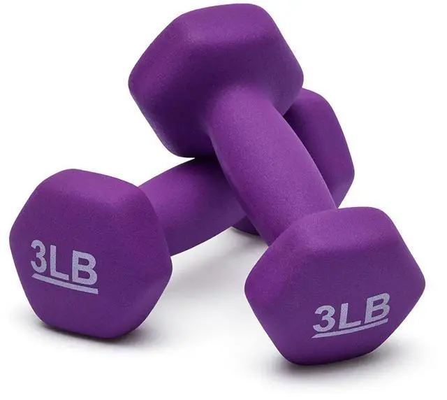 Alt view image 2 of 6 - Amazon Basics Neoprene Dumbbell Hand Weights for Exercise and Muscle Toning