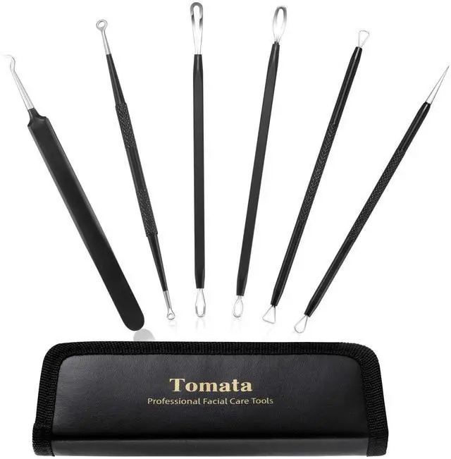 Main image of Blackhead Remover Pimple Popper Comedone Extractor Tool Kit - 6 Piece Professional Stainless Steel