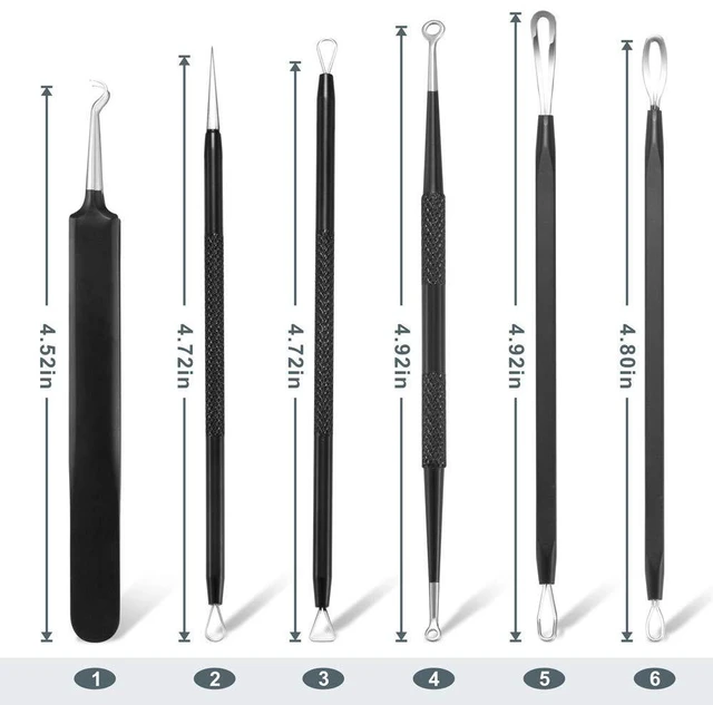 Alt view image 3 of 7 - Blackhead Remover Pimple Popper Comedone Extractor Tool Kit - 6 Piece Professional Stainless Steel