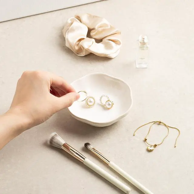 Alt view image 2 of 6 - Ceramic Floral Jewelry Tray Ring Holder Trinket Bowl for Women
