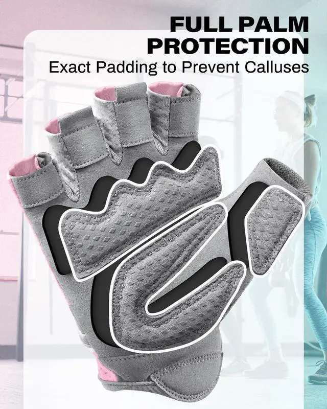 Alt view image 5 of 6 - VINSGUIR Breathable & Padded Workout Gloves for Women and Men