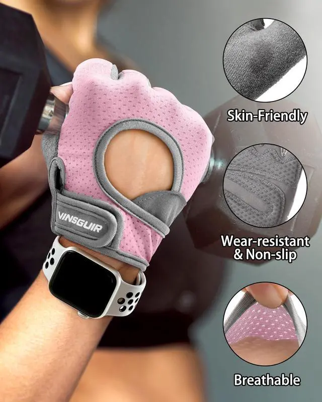 Alt view image 4 of 6 - VINSGUIR Breathable & Padded Workout Gloves for Women and Men