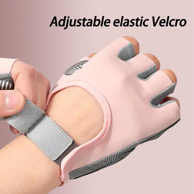 Alt view image 4 of 7 - Mawjom Breathable Half Finger Workout Gloves with Full Palm Protection Grip for Women Men Gym Fitness Weightlifting