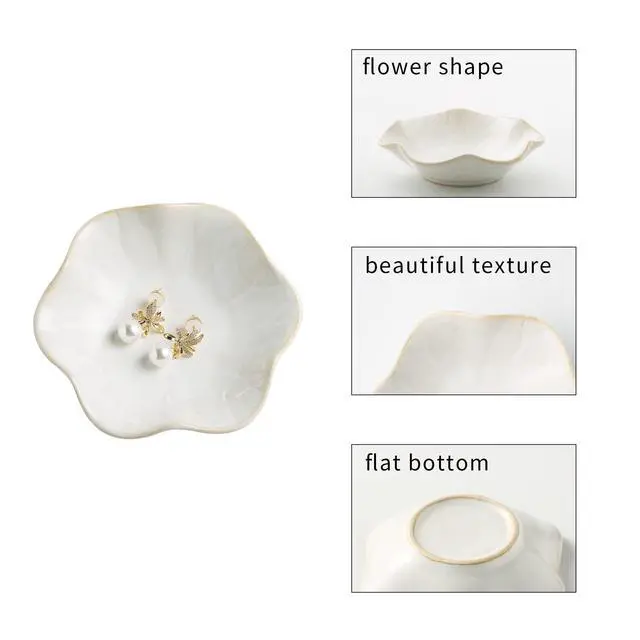 Alt view image 5 of 6 - BEUNAIZER Ceramic Jewelry Dish Ring Tray Trinket Tray Key Bowl