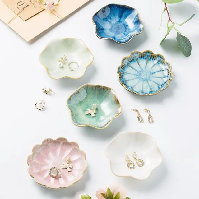 Alt view image 3 of 6 - BEUNAIZER Ceramic Jewelry Dish Ring Tray Trinket Tray Key Bowl