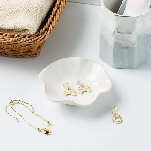 Alt view image 2 of 6 - BEUNAIZER Ceramic Jewelry Dish Ring Tray Trinket Tray Key Bowl