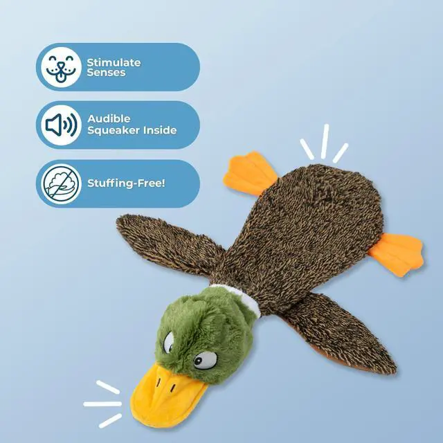 Alt view image 3 of 6 - Best Pet Supplies 2-in-1 Fun Skin Stuffless Dog Toy, Wild Duck, Small