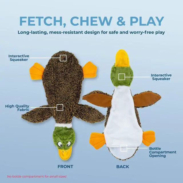 Alt view image 5 of 6 - Best Pet Supplies 2-in-1 Fun Skin Stuffless Dog Toy, Wild Duck, Small