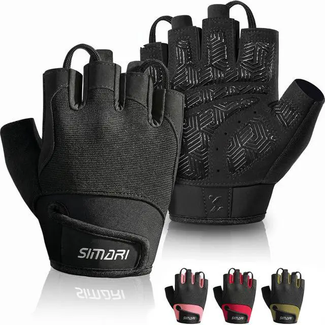 Main image of SIMARI Breathable Workout Gloves with Cushion Pad, Grip, Reduce Calluses for Gym, Cycling, Weightlifting, Fitness, Pilates, Kayaking, Men & Women