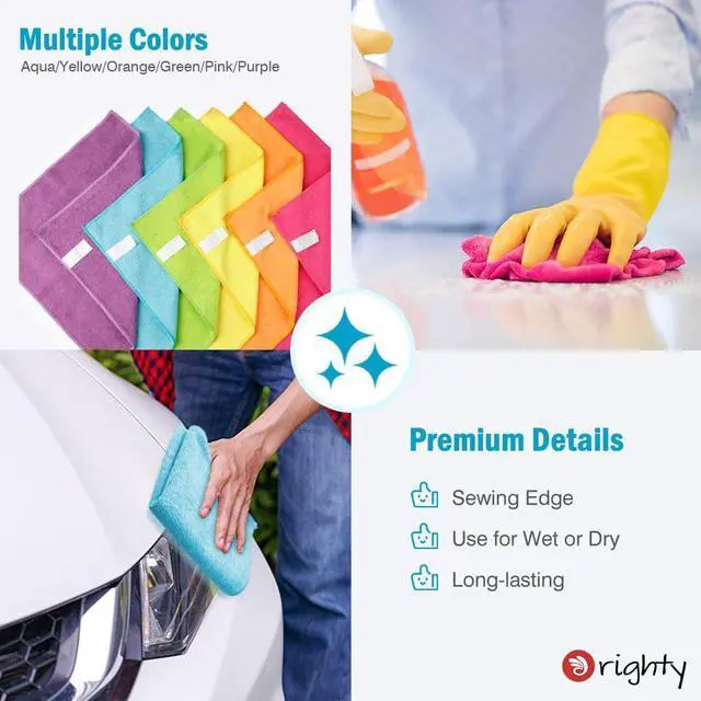 Alt view image 5 of 6 - Orighty Microfiber Cleaning Cloth 12 Pack 12x11 in