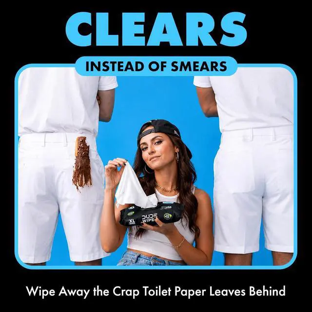 Alt view image 6 of 6 - DUDE Wipes Unscented Adult Flushable Wet Wipes Sensitive Skin 48 Count