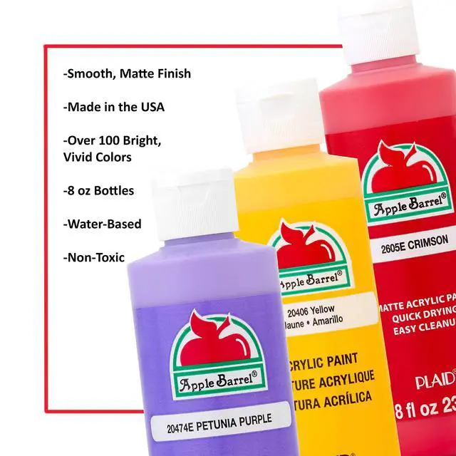 Alt view image 4 of 7 - Apple Barrel J20401 Acrylic Paint, Bright Red, 8 Ounce, 1 Count