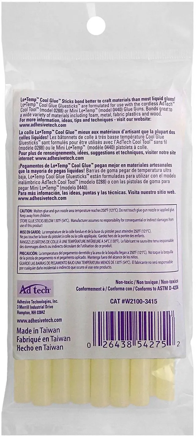 Alt view image 2 of 7 - AdTech Ultra Low Temp Cool Glue Sticks, Mini 4-Inch, 15-Pack