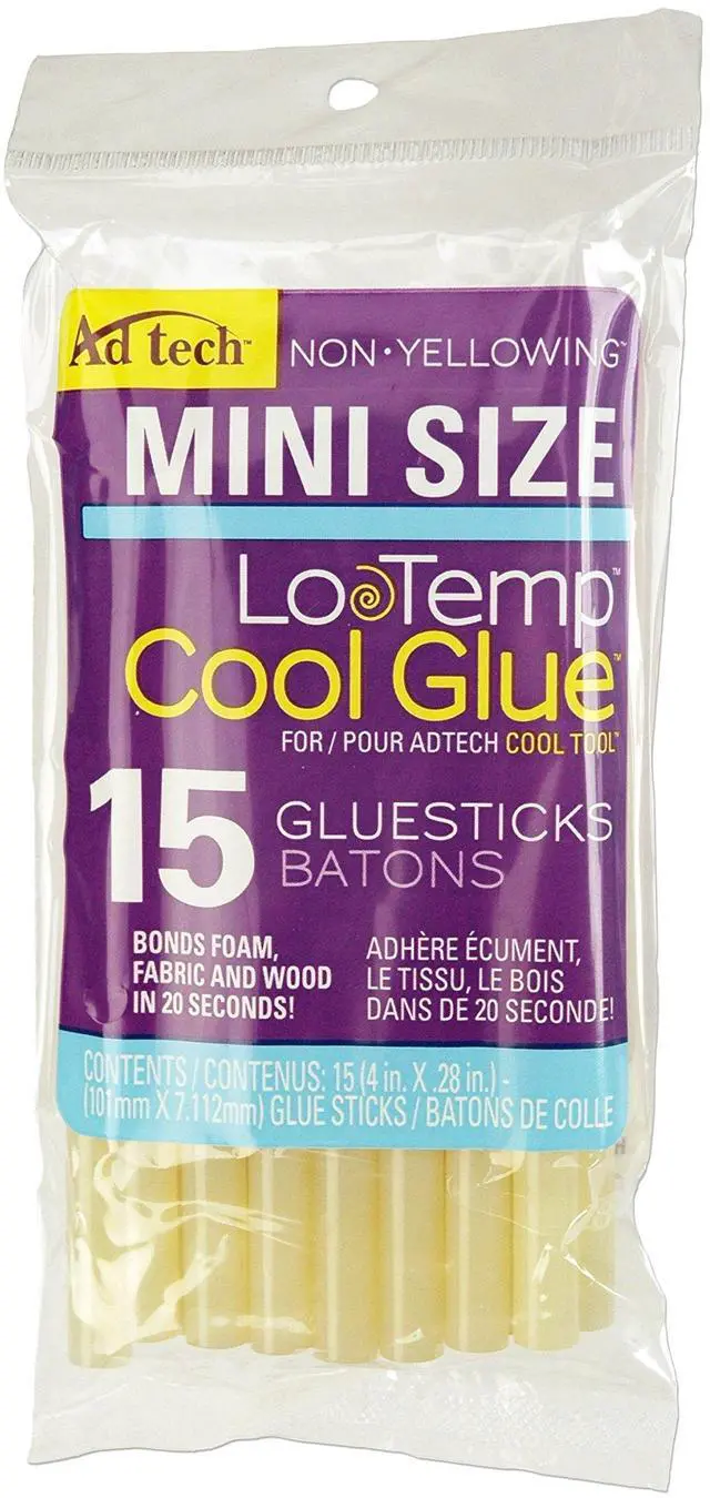Alt view image 6 of 7 - AdTech Ultra Low Temp Cool Glue Sticks, Mini 4-Inch, 15-Pack